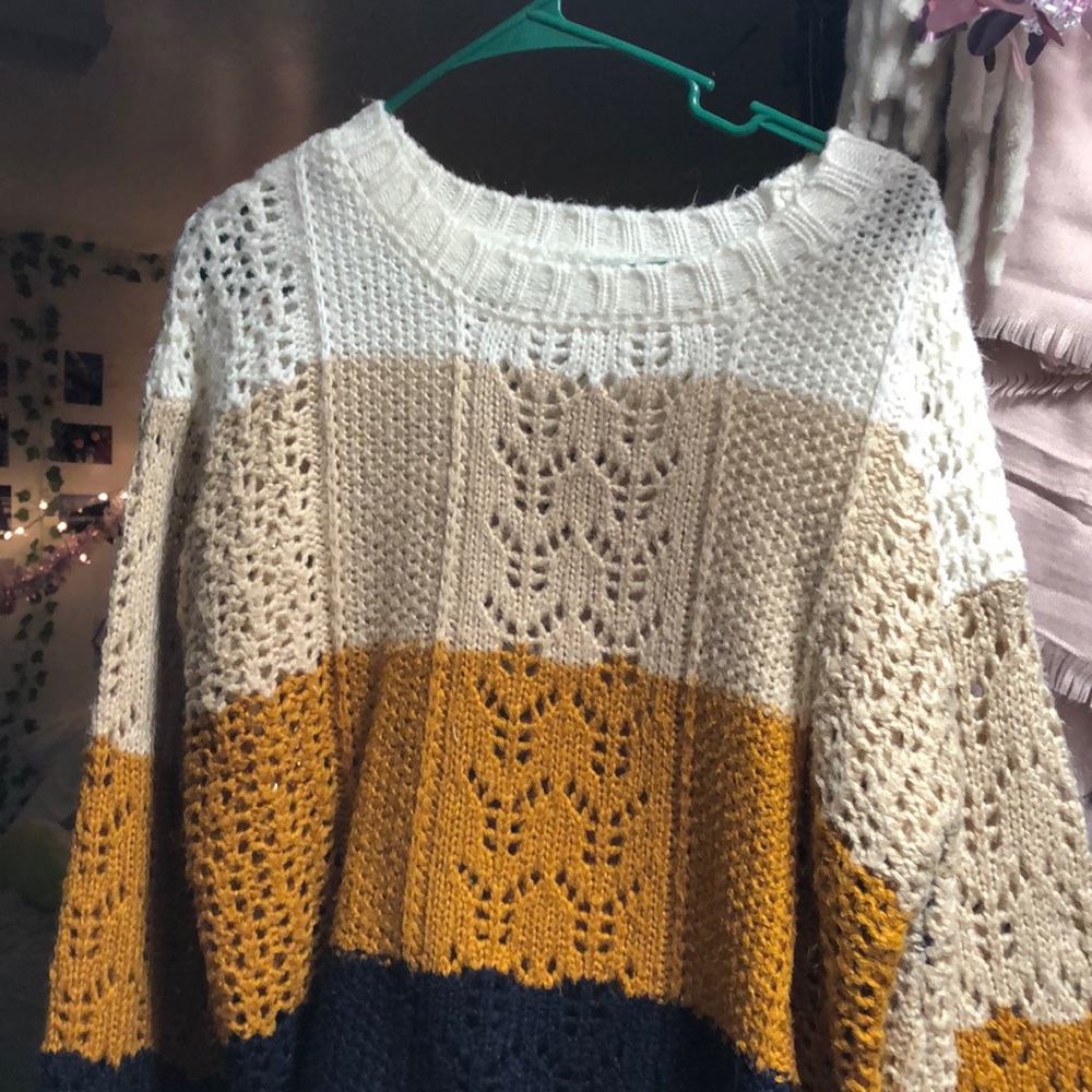 Cute multicolored slightly see through sweater!